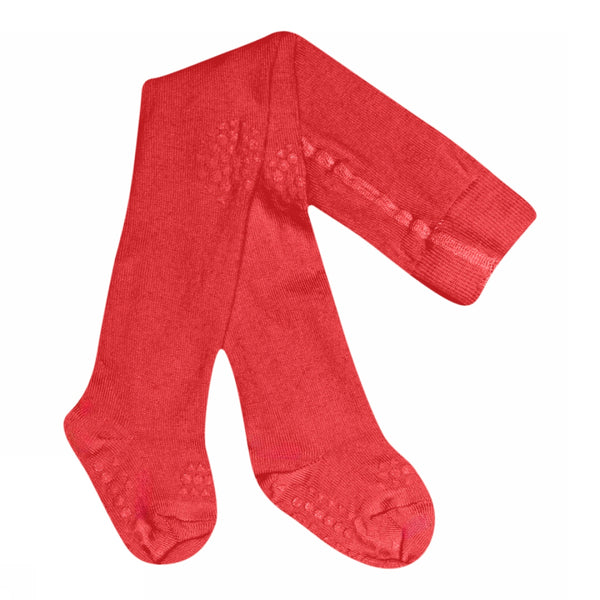 Rutschfeste Krabbelstrumpfhose mit Noppen für Babys und Kleinkinder Bio-Baumwolle - Tomate