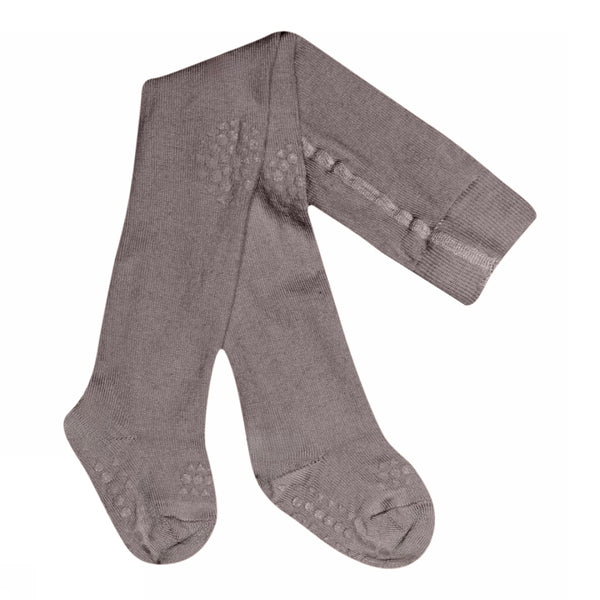 Rutschfeste Krabbelstrumpfhose mit Noppen für Babys und Kleinkinder aus Merinowolle - Weinrot