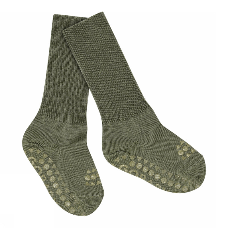 Non-Slip Grip Socks - Merino Wool - Olivine