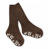 Non-slip socks cotton - Brown Melange