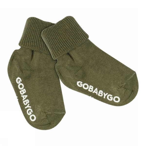 Rutschfeste Grip Socken Bio-Baumwolle - Olivine