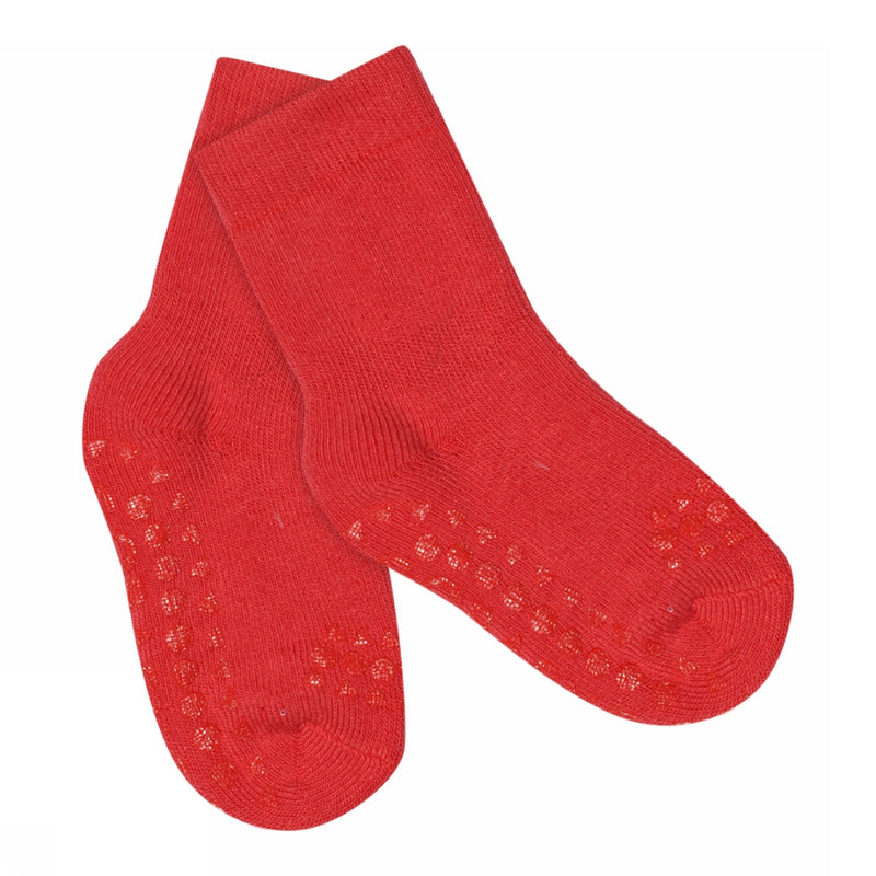 Rutschfeste Grip-Socken Dicke Bio-Frottee-Baumwolle - Tomate