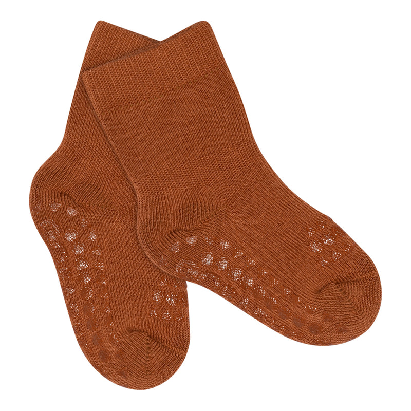 Rutschfeste Socken Bio-Baumwolle - Caramel