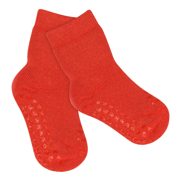 Rutschfeste Grip-Socken Dicke Bio-Frottee-Baumwolle - Kirsche