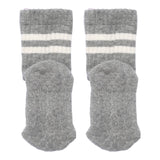 Rutschfeste Sportsocken mit Grip - Bio-Baumwolle - Grau Melange