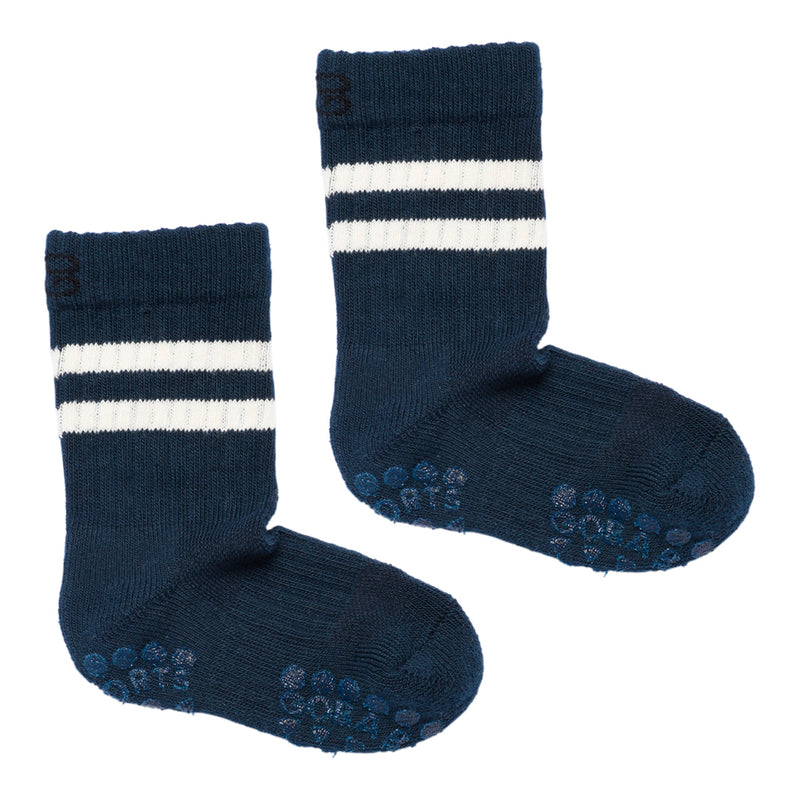 Rutschfeste Sportsocken mit Grip - Bio-Baumwolle - Marineblau