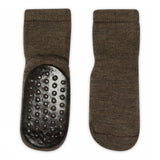 Antirutsch-Socken aus Merinowolle – Braun Melange
