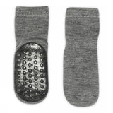 Rutschfeste Antirutsch-Socken aus Merinowolle - Grau Melange