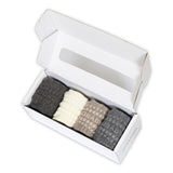4 pack Grip Socks in Merino Wool - Brown Melange, Snow White, Sand, Grey Melange