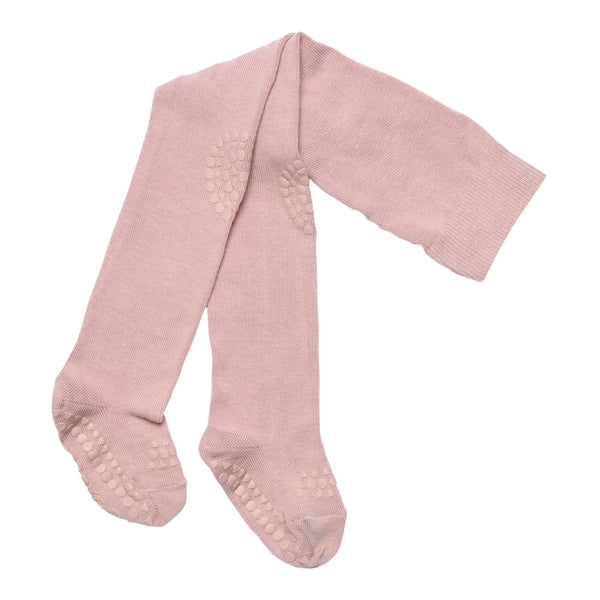 Rutschfeste Krabbelstrumpfhose mit Noppen für Babys und Kleinkinder Bio-Baumwolle - Woodrose