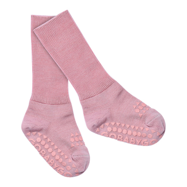 Rutschfeste Grip-Socken – Merinowolle – Rose Blush