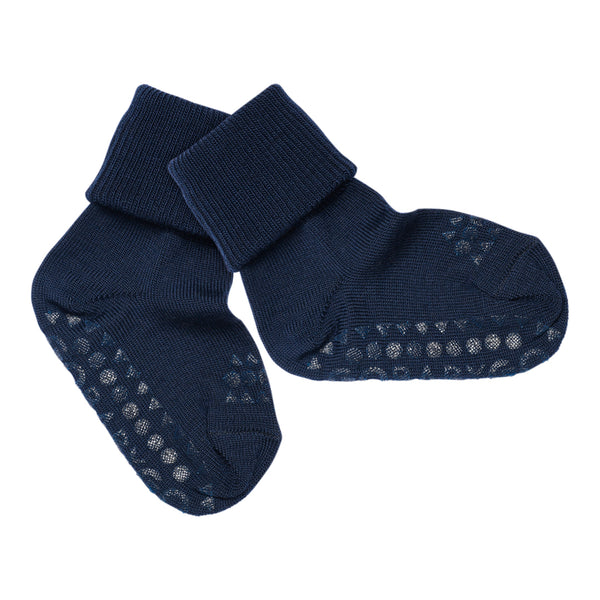 Rutschfeste Socken Merinowolle  - Midnight Blue