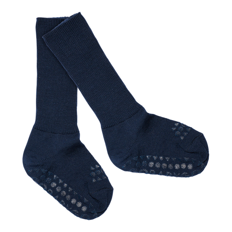 Rutschfeste Socken Merinowolle  - Midnight Blue