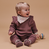 Rutschfeste Grip-Socken - Bambus / Liberty - Misty Plum