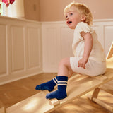 Non-slip Sports Socks with grip - Organic Cotton - True Blue