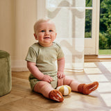 Non-slip Grip socks organic cotton - Rust