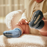 Non-slip Grip socks organic cotton - Denim Blue