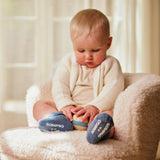 Non-slip Grip socks organic cotton - Denim Blue