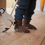 Non-slip socks cotton - Brown Melange