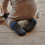 Anti-slip grip socks in terry cotton - Navy