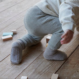 Rutschfeste Antirutschsocken aus Merinowolle - Sand
