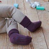 Non-Slip Socks Merino Wool - Grape Skin