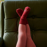 Non-Slip Socks Merino Wool - Karanda Red