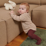 Non-slip crawling tights Merino Wool - Grape Skin