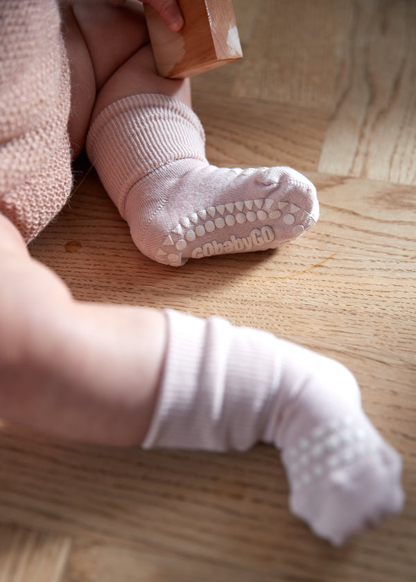 Rutschfeste Grip-Socken - Bambus - Zartrosa