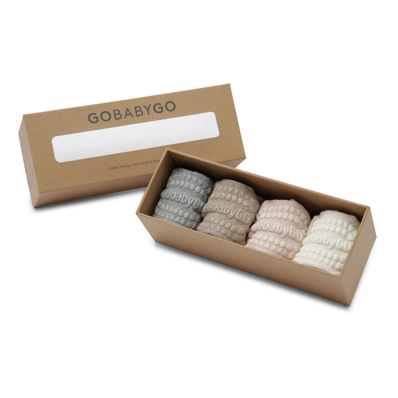 Combo Box 4-Packung Bambus - Grey Melange, Sand, Soft pink, Off White
