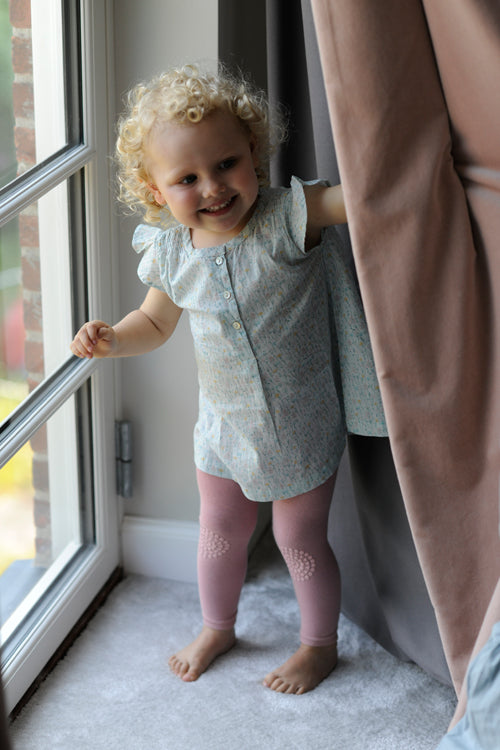 Rutschfeste Krabbelleggings mit Grip für Babys und Kleinkinder - Dusty Rose