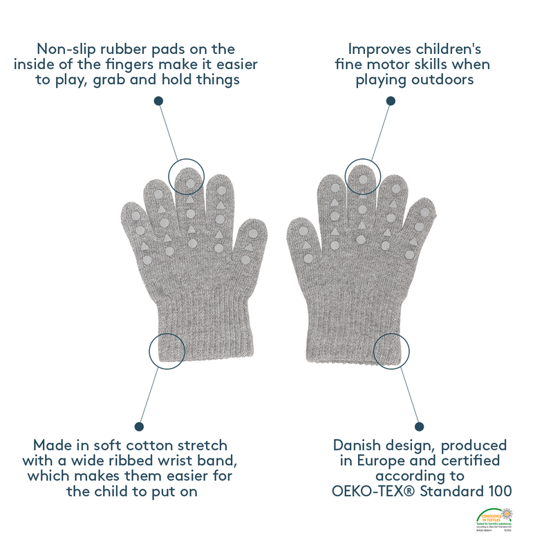Rutschfeste Handschuhe für Babys und Kleinkinder – Merinowolle – Braunmeliert
