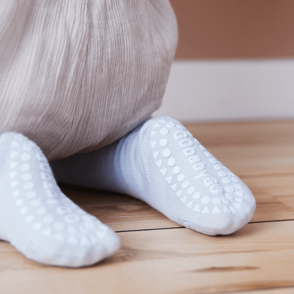 Rutschfeste Krabbelstrumpfhose mit Noppen für Babys und Kleinkinder - Organic Cotton Organic Cotton - Himmelblau