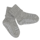 Rutschfeste Grip-Socken - Alpaka - Grau Melange 