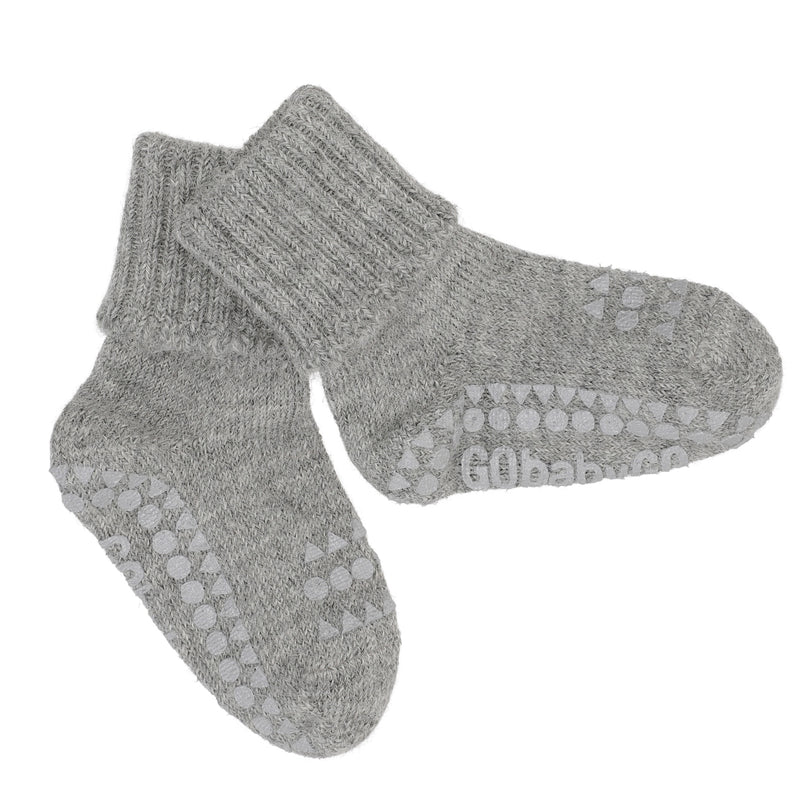 Rutschfeste Grip-Socken - Alpaka - Grau Melange 