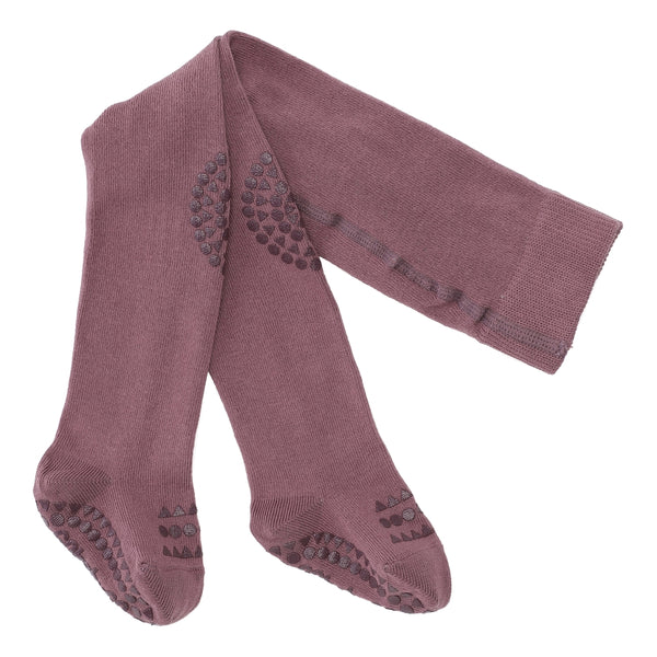 Rutschfeste Krabbelstrumpfhose mit Noppen für Babys und Kleinkinder - Organic Cotton Organic Cotton - Misty Plum