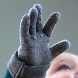 Rutschfeste Handschuhe für Babys und Kleinkinder – Merinowolle – Braunmeliert