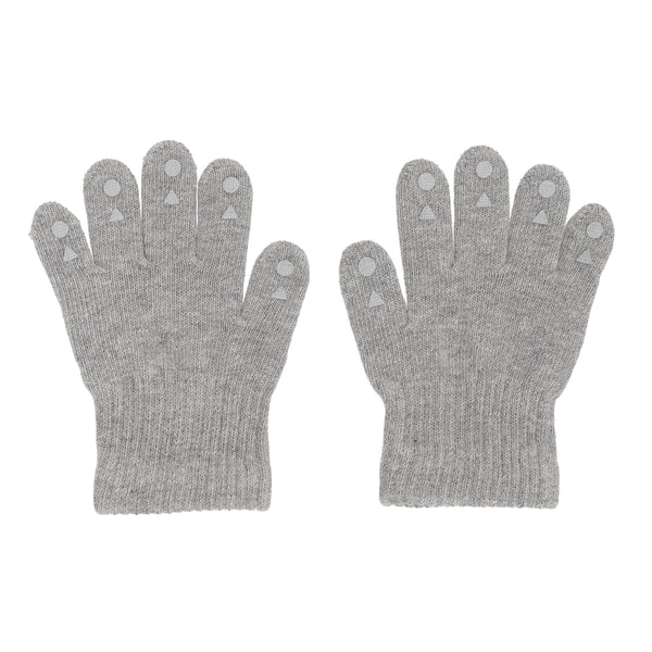 Rutschfeste Griffhandschuhe für Babys und Kleinkinder - Bio-Baumwolle - Grau Melange