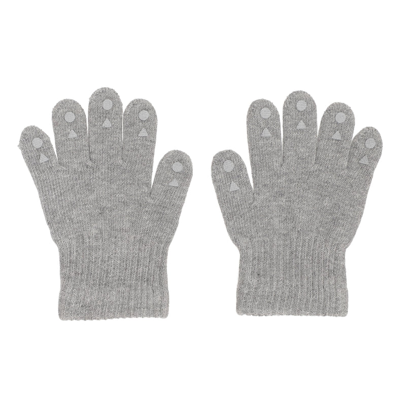Rutschfeste Griffhandschuhe für Babys und Kleinkinder - Bio-Baumwolle - Grau Melange