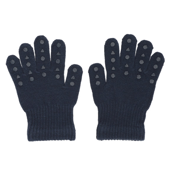 Rutschfeste Griffhandschuhe für Babys und Kleinkinder - Bio-Baumwolle - Marineblau