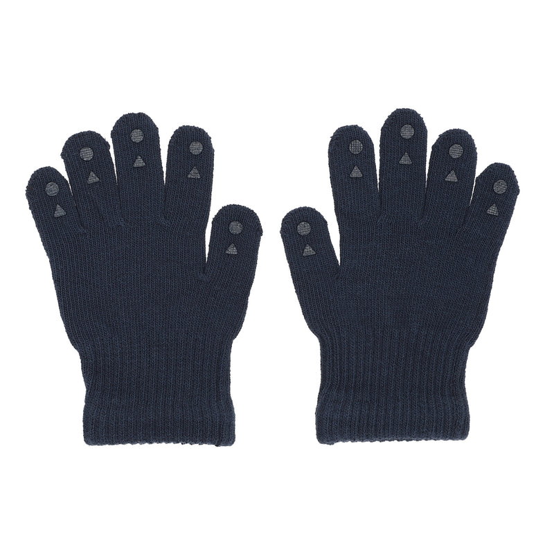 Rutschfeste Griffhandschuhe für Babys und Kleinkinder - Bio-Baumwolle - Marineblau