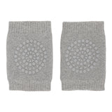 Baby anti-slip knee pad with grip for crawling - Grey Melange