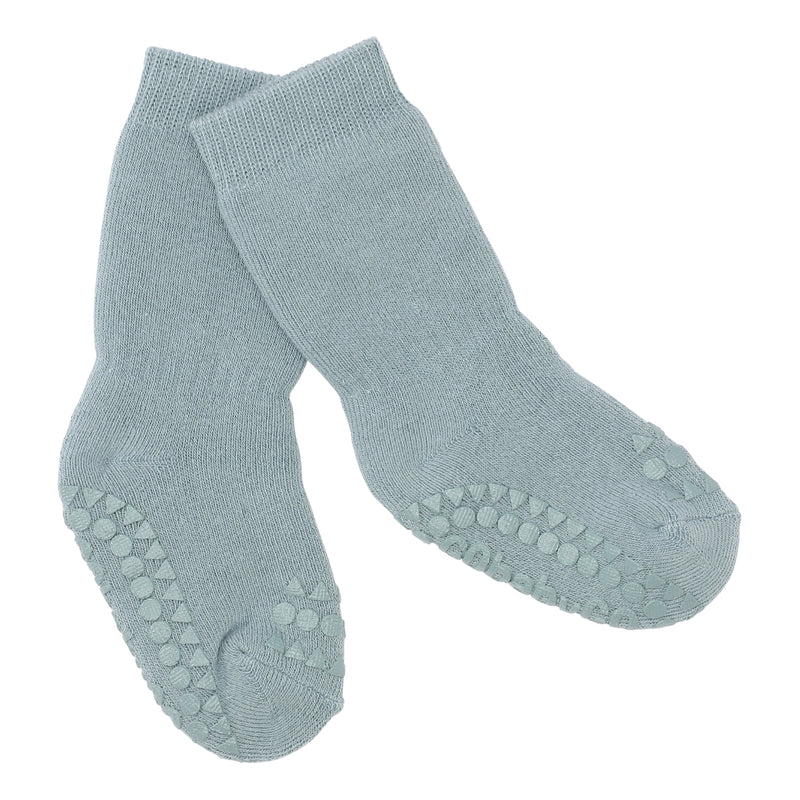 Rutschfeste Grip-Socken Dicke Bio-Frottee-Baumwolle - Dusty Blue