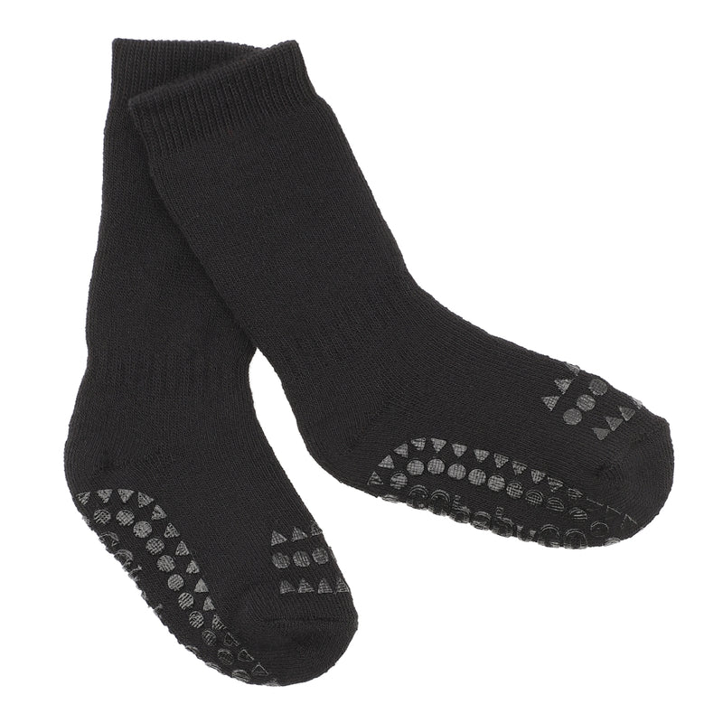 Rutschfeste Grip-Socken - Bio-Frottee-Baumwolle - Schwarz