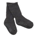 Rutschfeste Grip-Socken - Bio-Frottee-Baumwolle - Dunkelgrau Melange