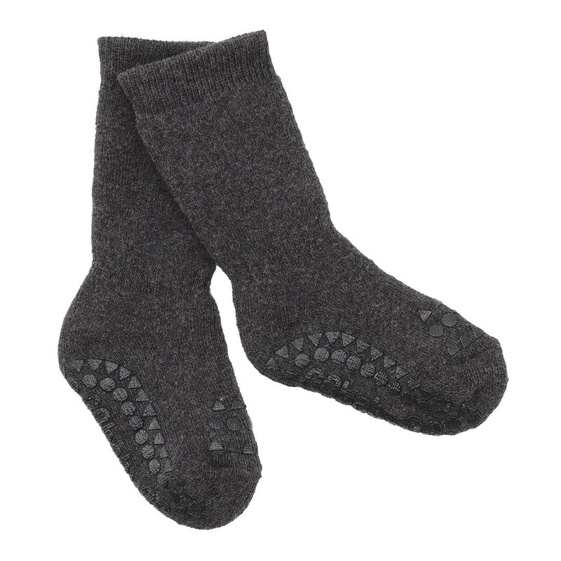 Rutschfeste Socken Bio-Baumwolle - Dark Grey Melange