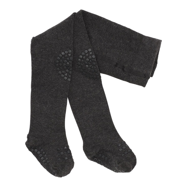 Rutschfeste Krabbelstrumpfhose mit Noppen für Babys und Kleinkinder - Organic Cotton Organic Cotton - Dark Grey Melange