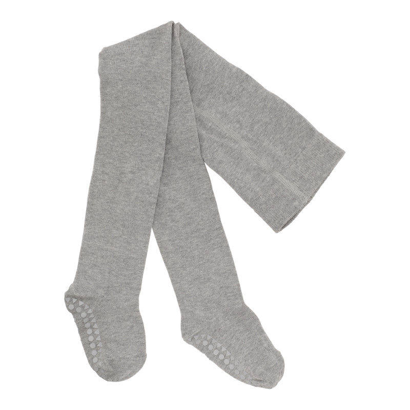 Rutschfeste Strumpfhose mit Noppen für Kleinkinder - Bio-Baumwolle - Grau Melange