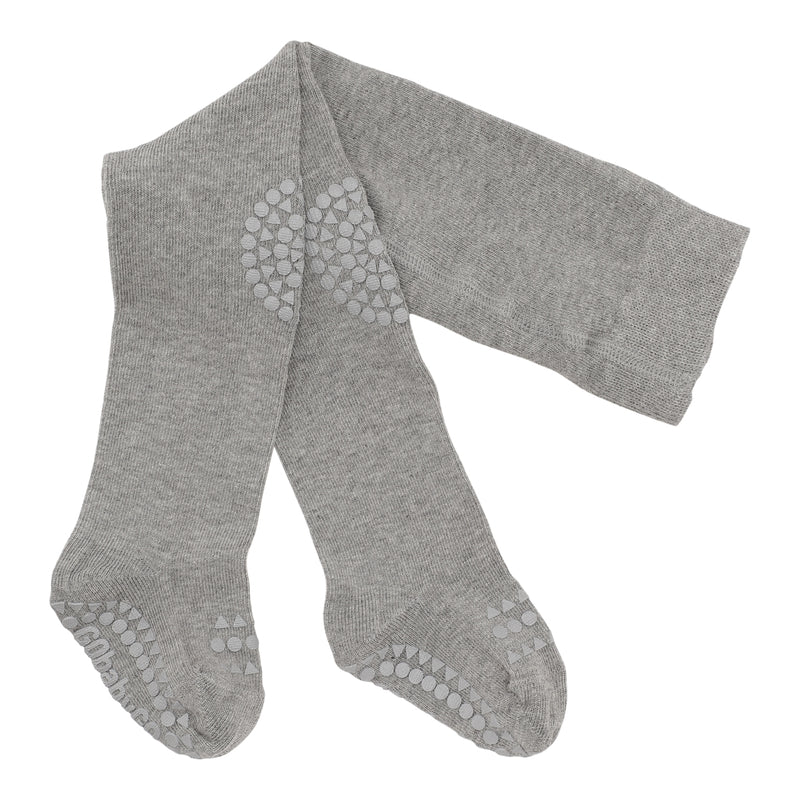 Rutschfeste Krabbelstrumpfhose mit Noppen für Babys und Kleinkinder - Organic Cotton Organic Cotton - Grey Melange