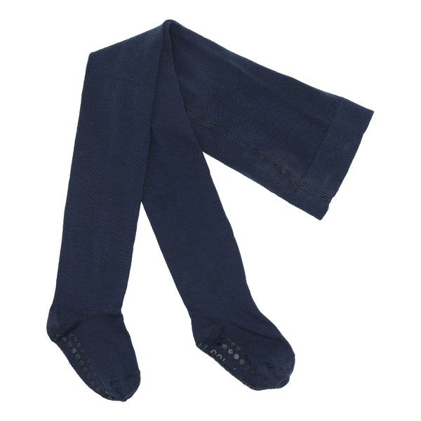 Non-slip tights with grip for toddlers - Organic Cotton Organic Cotton - Navy Blue